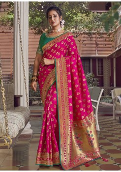 Pink Silk Saree